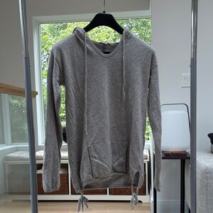 Garnet Hill Light Gray Cashmere Hoodie